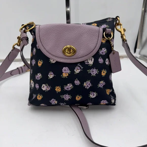 Coach Cargo Crossbody with vintage rosebud print with leather - Picture 2 of 12